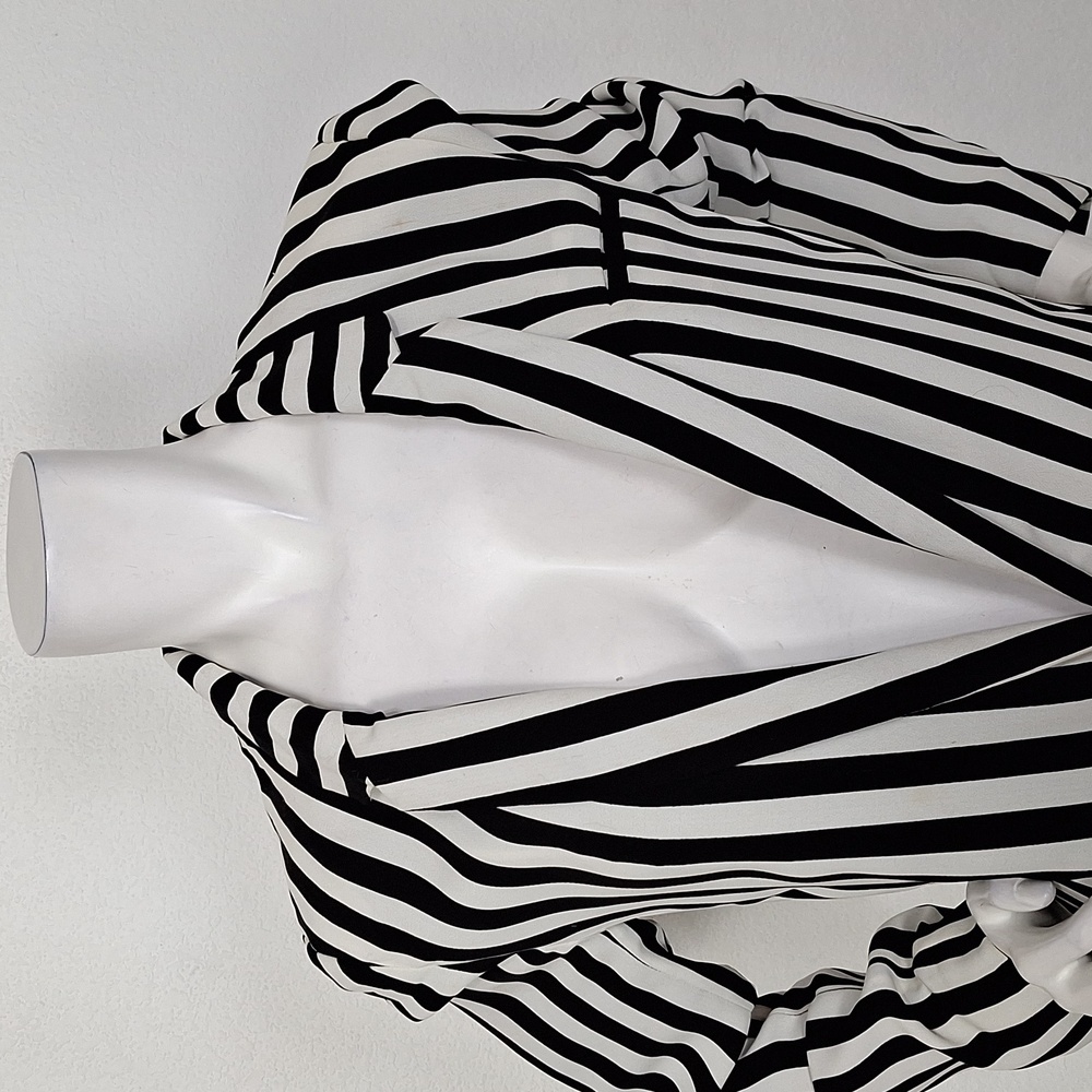 Silence + Noise NWOT Black White Striped One Button Retro Blazer Jacket Size M - Picture 3 of 13
